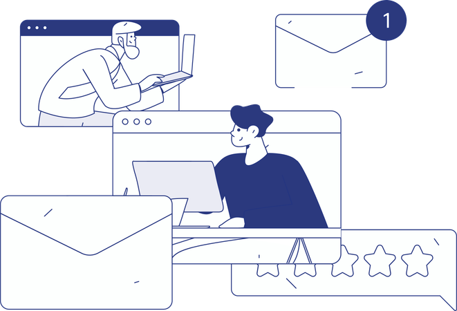 Man getting business mail  Illustration