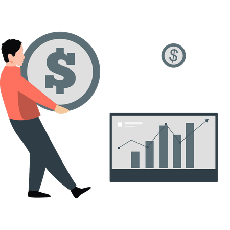 Man getting Business profit  Illustration