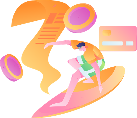 Man getting card payment receipt  Illustration