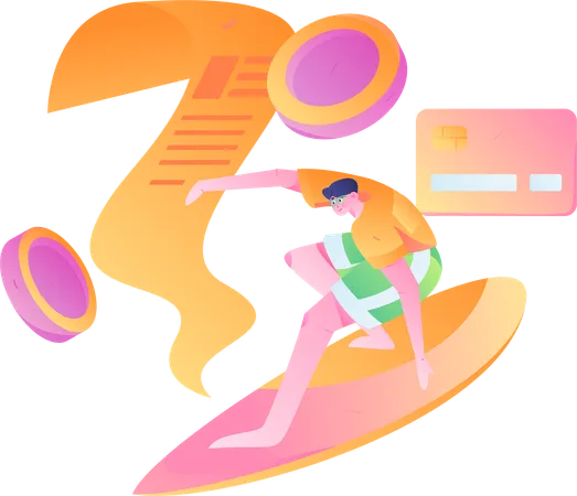 Man getting card payment receipt  Illustration