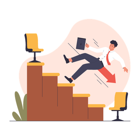 Man getting career demotion  Illustration