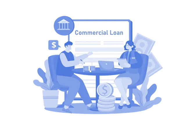 Commercial Loan Officer Illustration Concept On A White Background Illustration