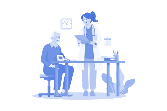 Man Getting Doctors Appointment Illustration