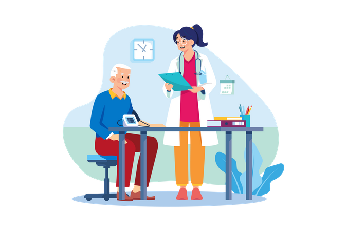 Man getting doctor's appointment Illustration