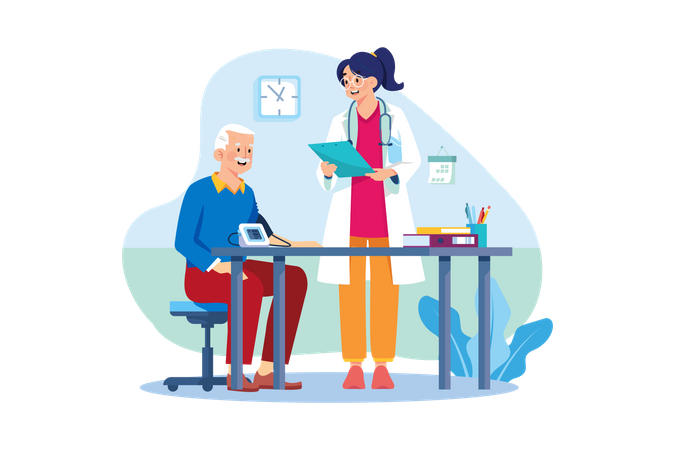 Man getting doctor's appointment  Illustration