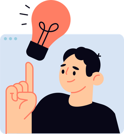 Man getting education idea  Illustration