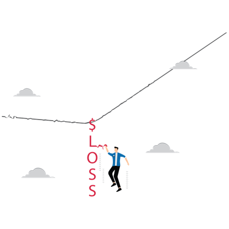 Man getting Financial Loss Strategies During Economic Downturn  Illustration