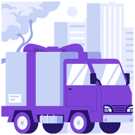 Man getting free delivery service  Illustration