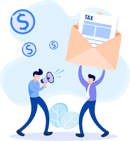 Man getting income tax notice  Illustration