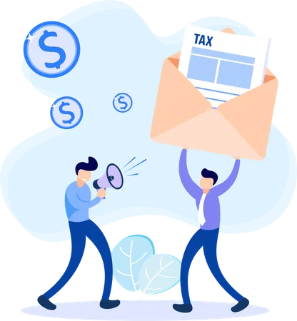 Man getting income tax notice  Illustration