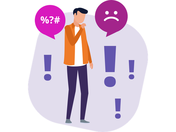 Man getting irritated  Illustration