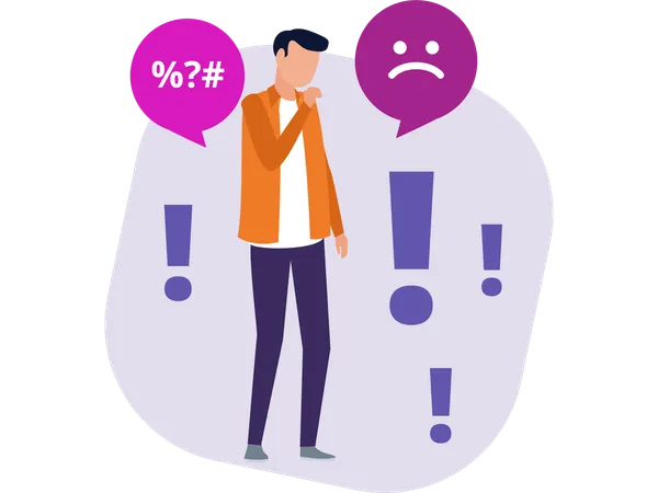 Man getting irritated  Illustration