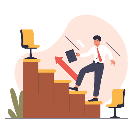 Man getting job promotion  Illustration