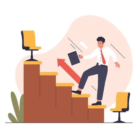 Man getting job promotion  Illustration