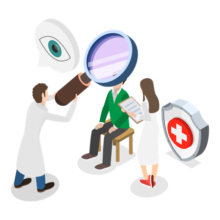 Man getting lasik eye surgery  Illustration