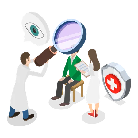 Man getting lasik eye surgery  Illustration