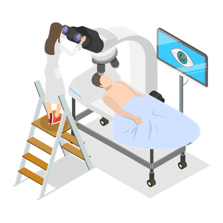 Man getting LASIK surgery  Illustration