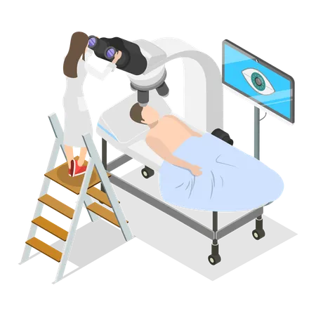 Man getting LASIK surgery  Illustration