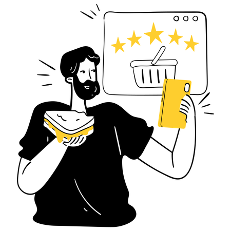 Man getting loyalty reward  Illustration