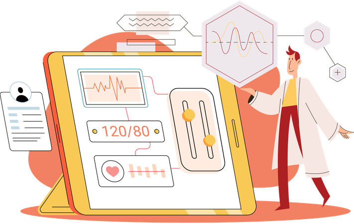 Man getting online medical consultation  Illustration