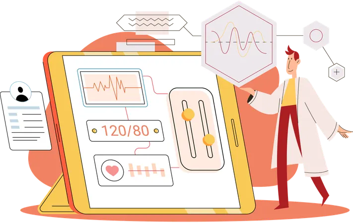 Man getting online medical consultation  Illustration