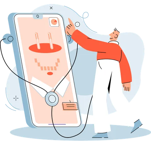 Man getting online medical consultation  Illustration