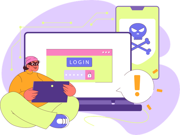 Man getting password error  Illustration