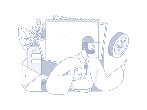 Man getting payment mail  Illustration