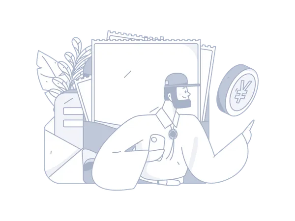 Man getting payment mail  Illustration