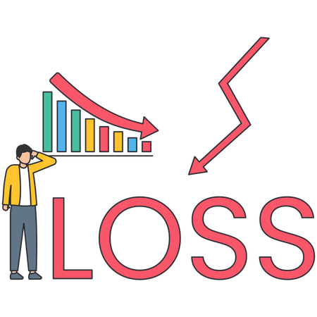 Man getting Profit Loss  Illustration