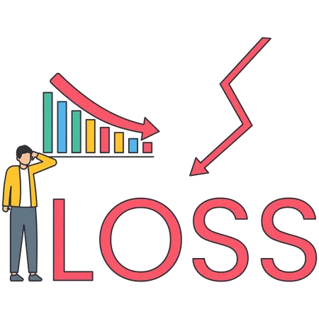 Man getting Profit Loss  Illustration