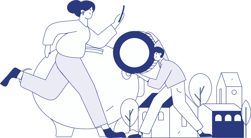 Man getting property reward  Illustration