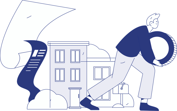 Man getting property reward  Illustration