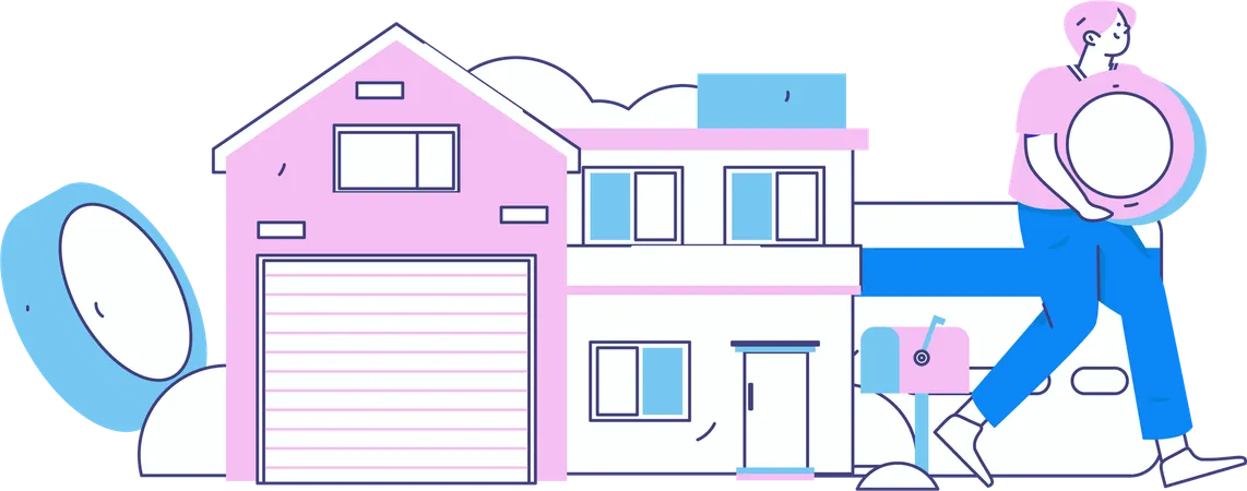 Man getting property reward  Illustration