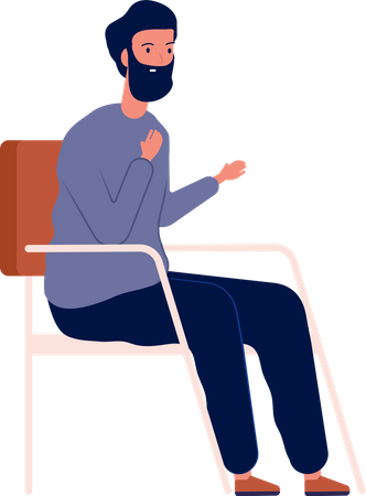 Man getting Psychotherapy counseling Illustration