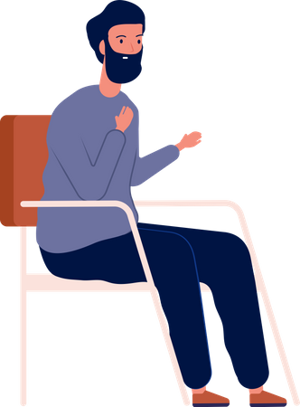 Man getting Psychotherapy counseling  Illustration