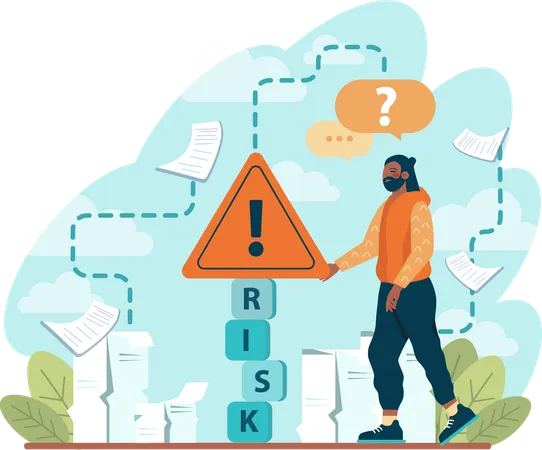 Man getting risk alert  Illustration