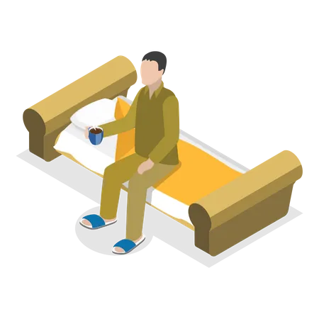 Man getting Sleep Hygiene  Illustration