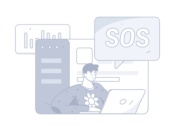 Man getting soso message during business analysis  Illustration