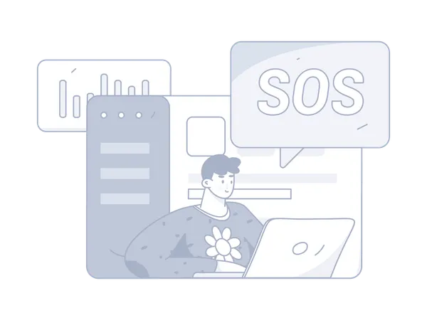 Man getting soso message during business analysis  Illustration