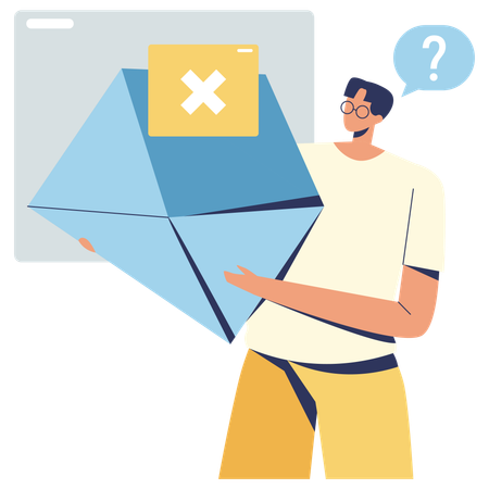 Man getting Spam Email  Illustration