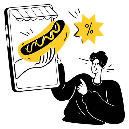 Man getting special offer  Illustration