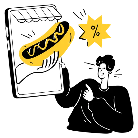 Man getting special offer  Illustration