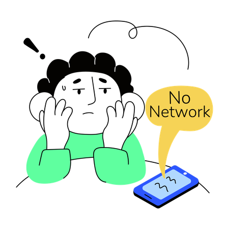 Man getting upset due to network lost  Illustration