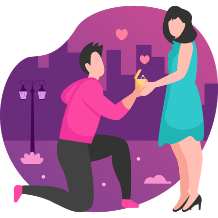 Man gifting ring  Illustration