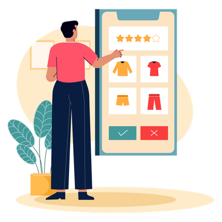 Man Give Product Ratings  Illustration