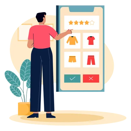 Man Give Product Ratings  Illustration