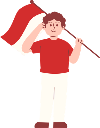 Man give salute during Indonesia independence day  Illustration