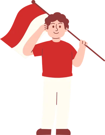 Man give salute during Indonesia independence day  Illustration