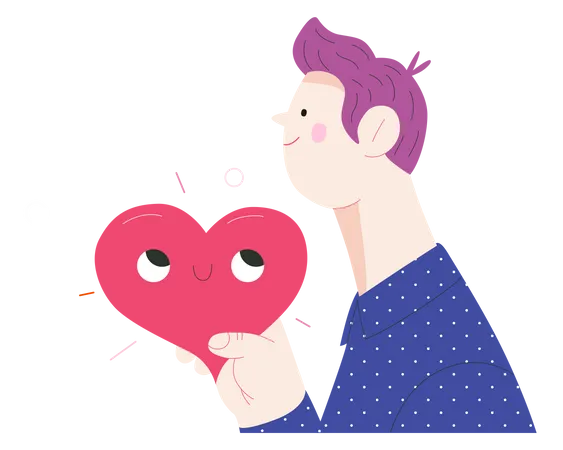 Man giving a heart  Illustration